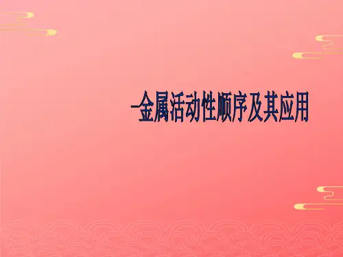 中考专题复习：金属活动性顺序及其应用 课件PPT