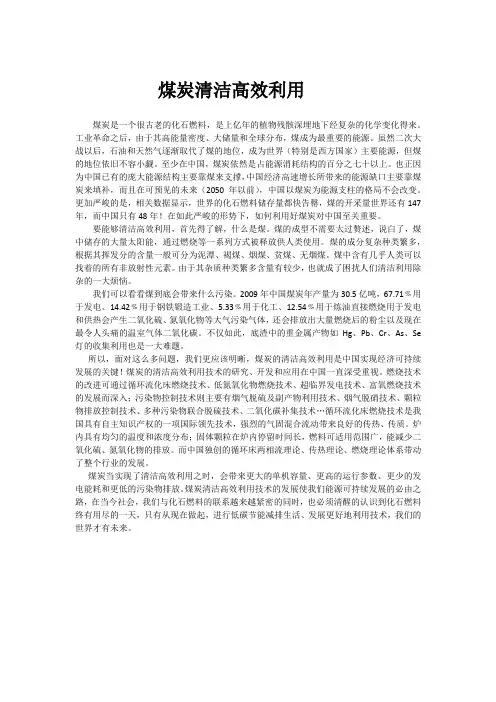 煤炭清洁高效利用