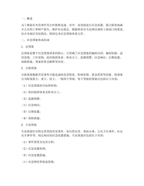 应急预案体系文件