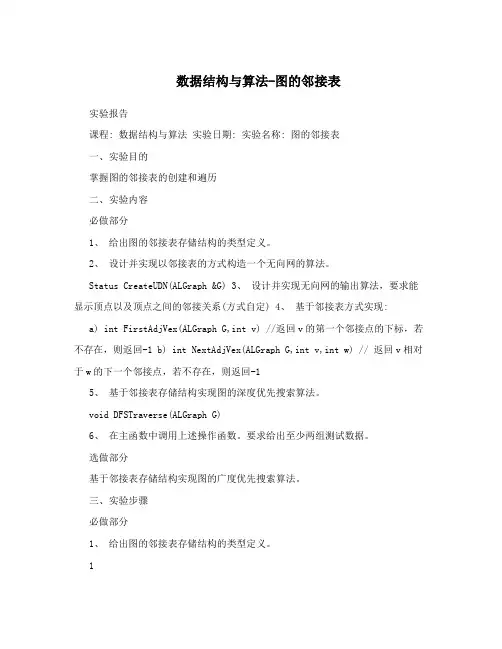 数据结构与算法-图的邻接表