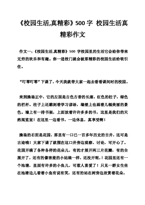 《校园生活,真精彩》500字校园生活真精彩作文