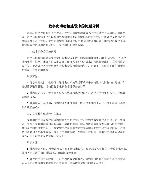 数字化博物馆建设中的问题分析