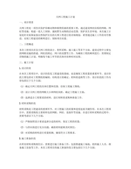 天网工程施工计划