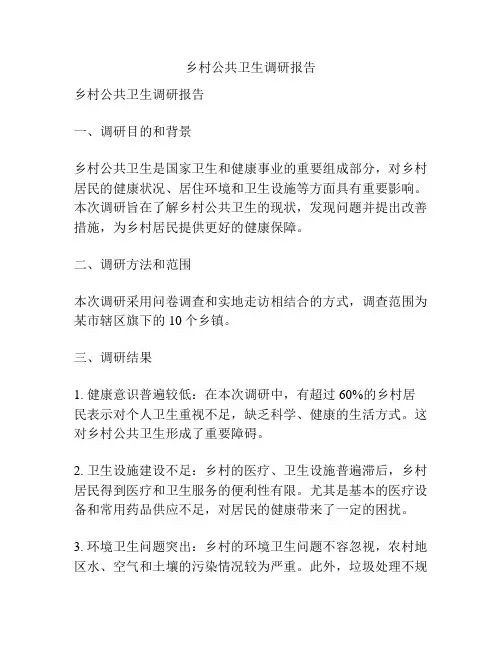 乡村公共卫生调研报告