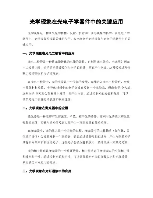光学现象在光电子学器件中的关键应用