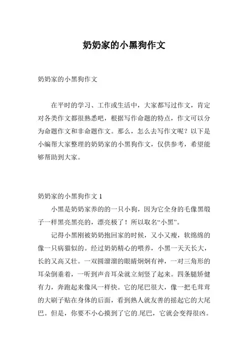 奶奶家的小黑狗作文