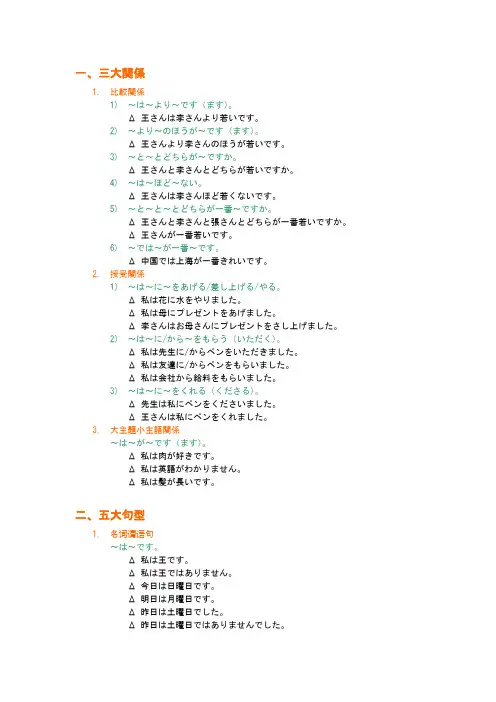 新日第一册总复习文字版