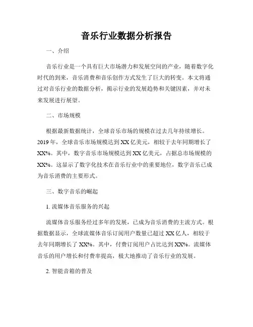 音乐行业数据分析报告
