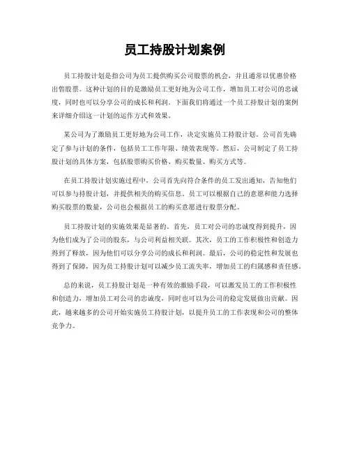 员工持股计划案例