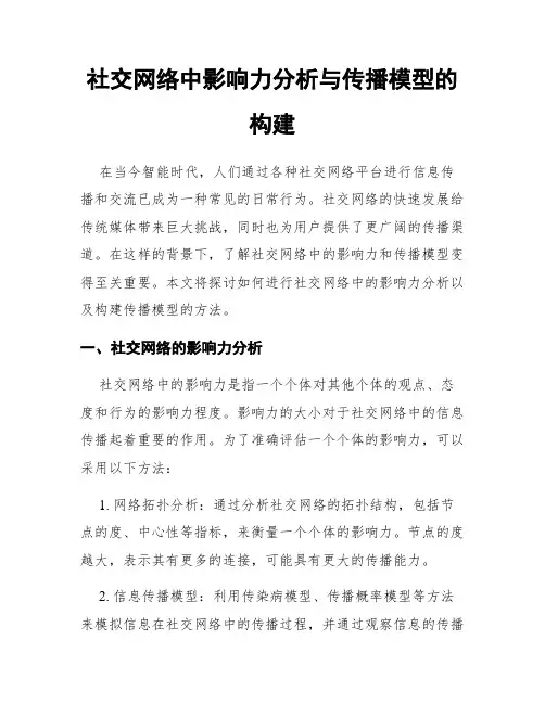 社交网络中影响力分析与传播模型的构建