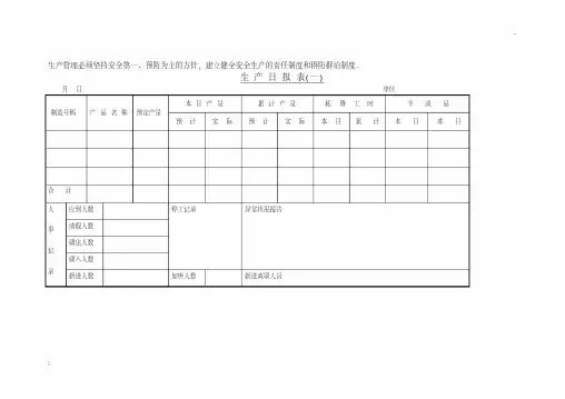 一般生产日报表(一)