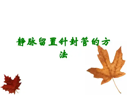 静脉留置针封管的方法