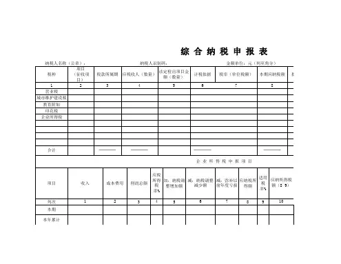 综合纳税申报表
