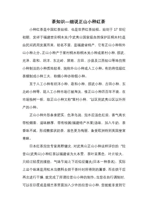茶知识—细说正山小种红茶