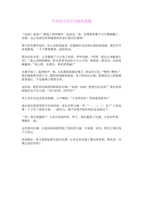 中考语文作文训练典型题