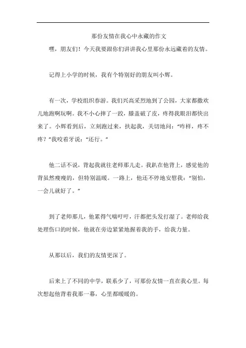 那份友情在我心中永藏的作文