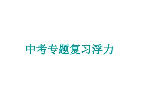 中考浮力专题复习 沪科版优秀课件