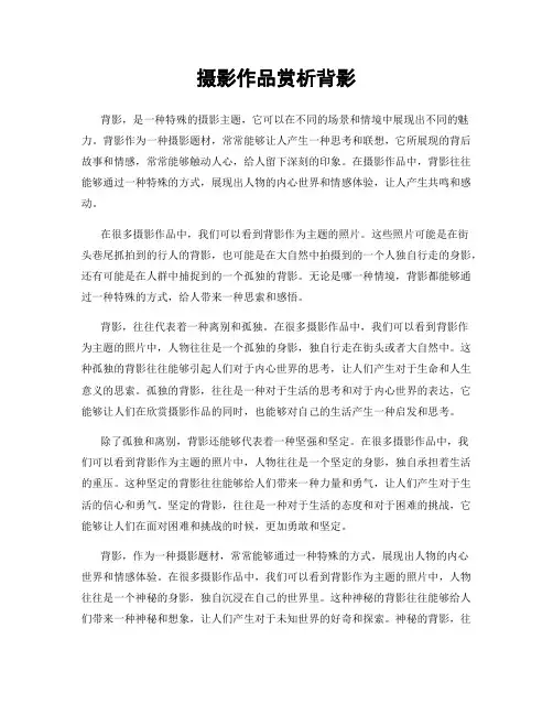 摄影作品赏析背影