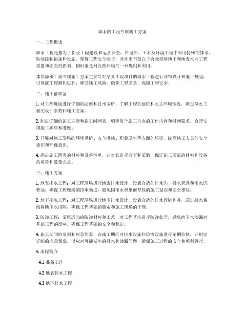 降水的工程专项施工方案