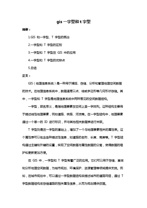 gis一字型和t字型