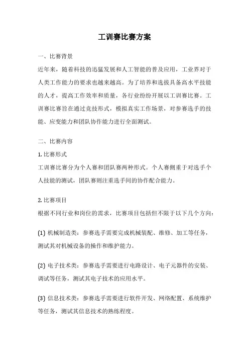 工训赛比赛方案