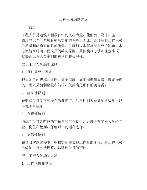 工程人员编制方案