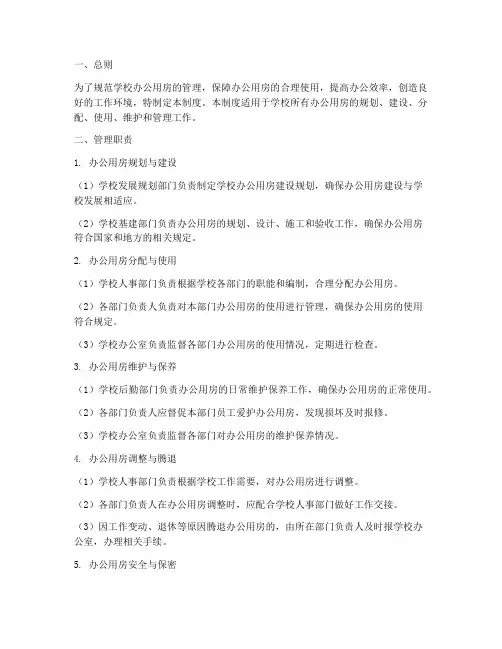 学校办公用房管理制度职责