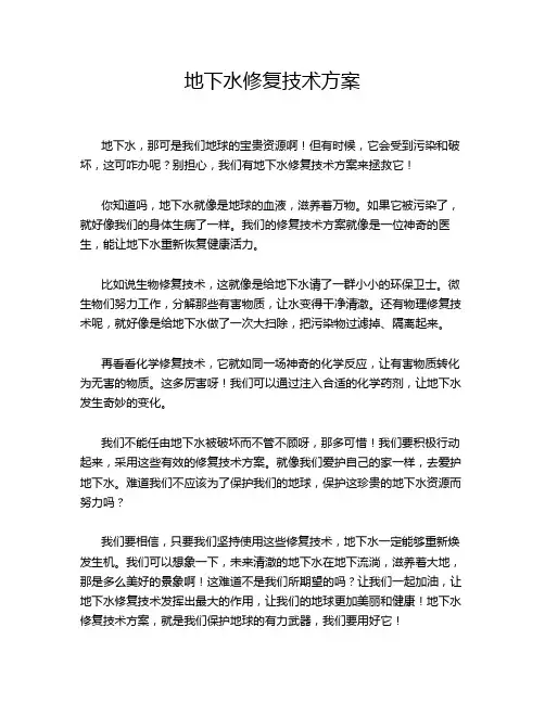 地下水修复技术方案