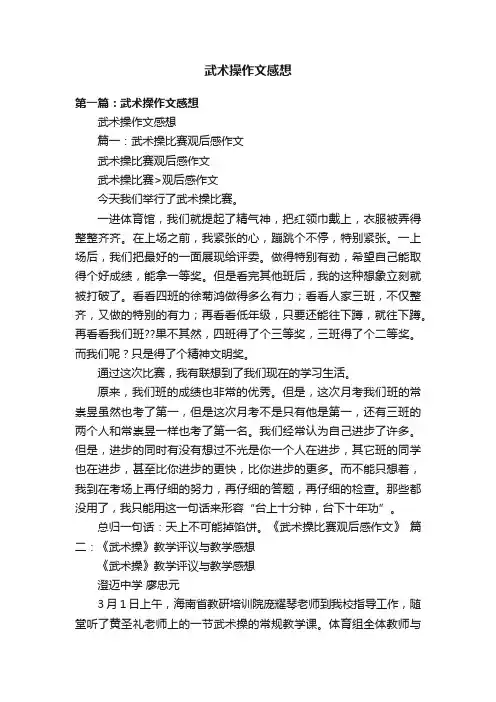 武术操作文感想
