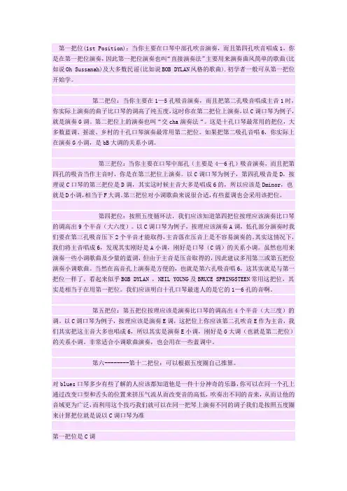 布鲁斯口琴的十二个把位
