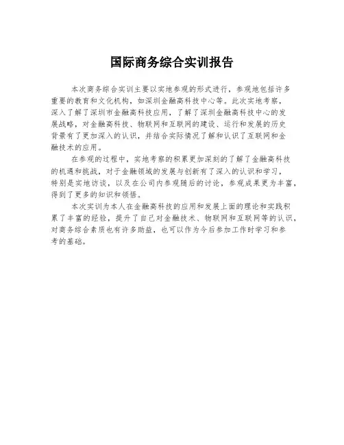 国际商务综合实训报告