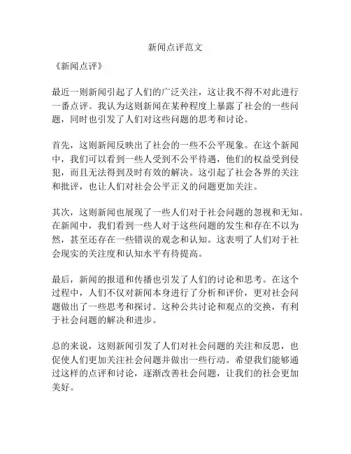 新闻点评范文
