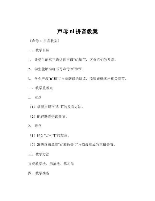 声母nl拼音教案