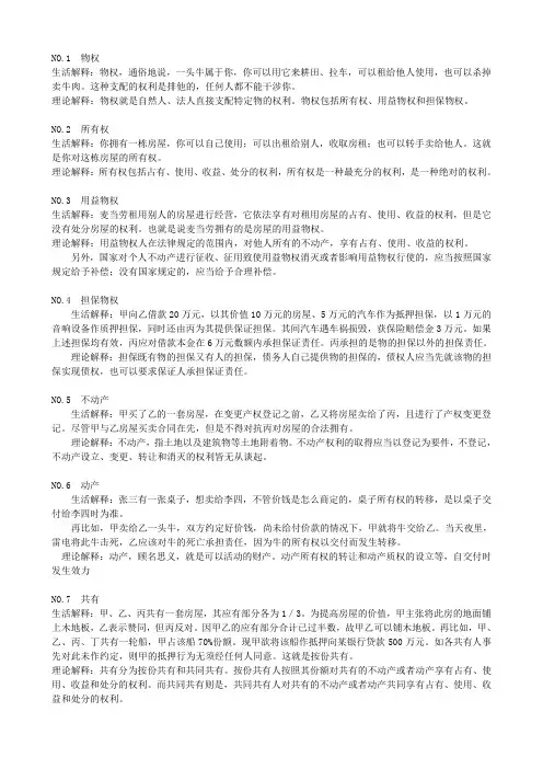 物权法名词解释