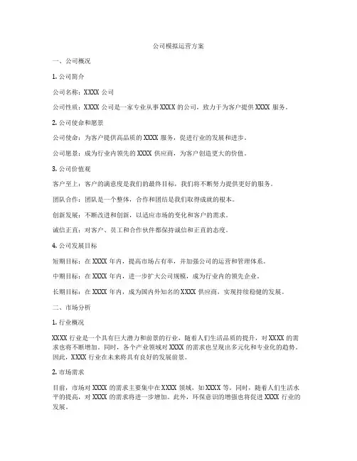 公司模拟运营方案