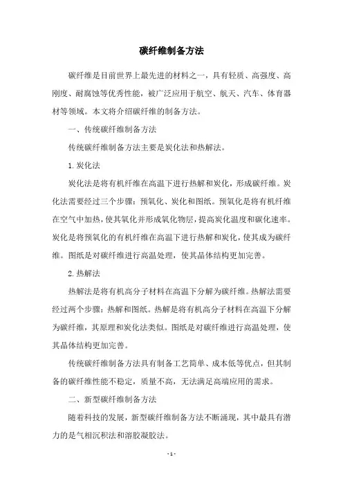 碳纤维制备方法