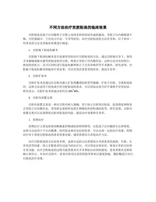 不同方法治疗宫腔粘连的临床效果