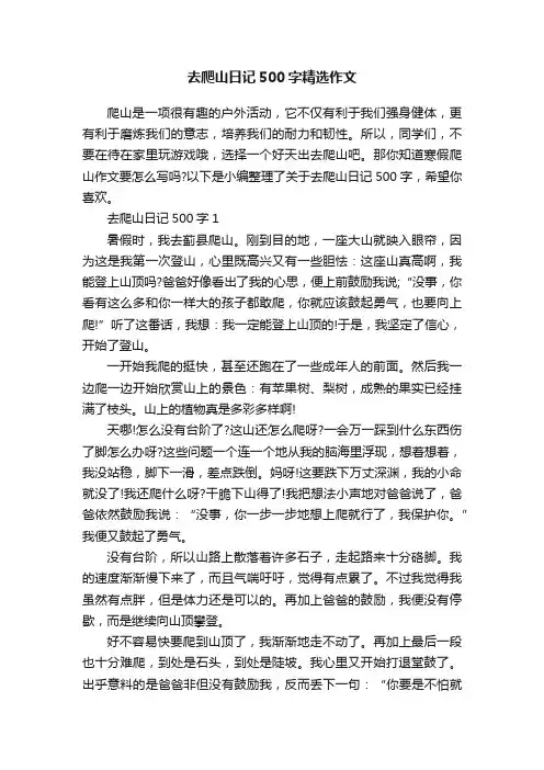 去爬山日记500字精选作文