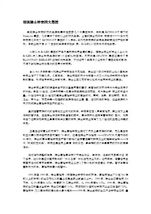 细说瑞士钟表四大集团