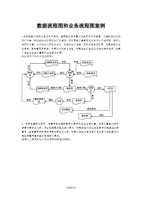 数据流程图和业务流程图案例