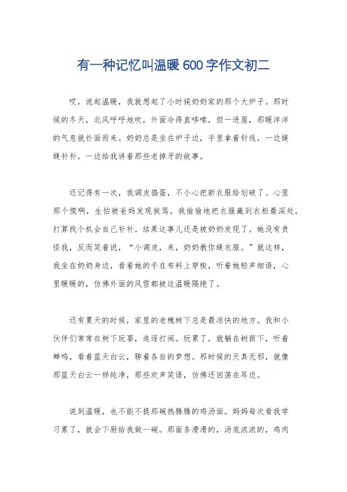 有一种记忆叫温暖600字作文初二
