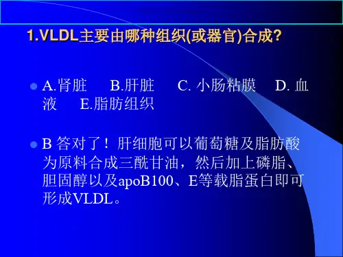 脂质代谢练习题