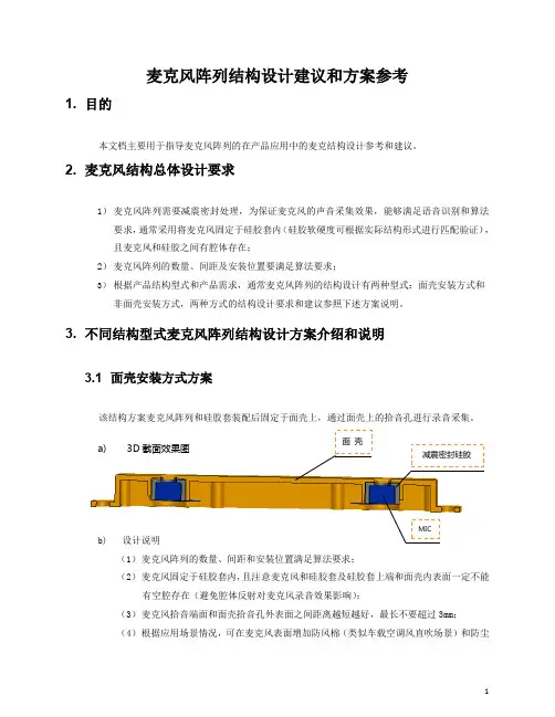 麦克风阵列结构设计建议和方案参考