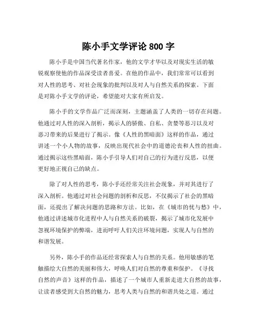 陈小手文学评论800字