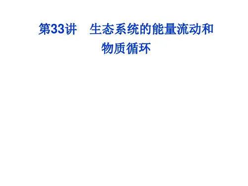 2024届高考生物一轮复习：第33讲+生态系统能量流动和物质循环