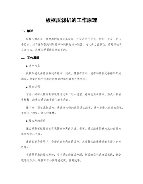 板框压滤机的工作原理