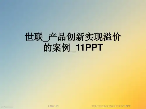 世联产品创新实现溢价的案例11PPT
