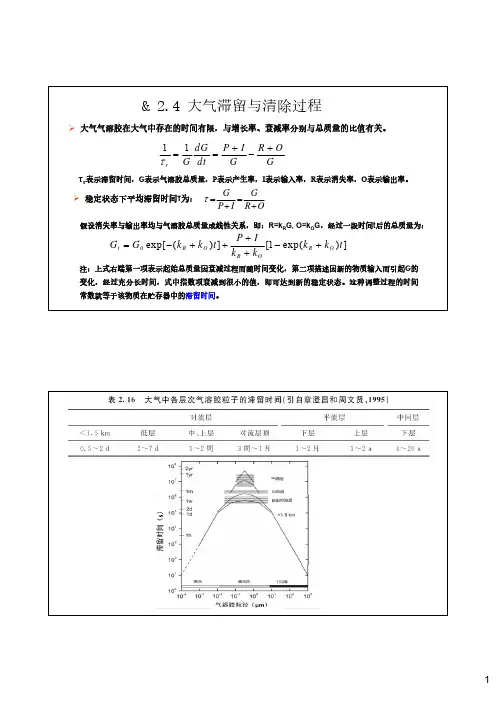 大气气溶胶2.5-大气滞留与清除过程