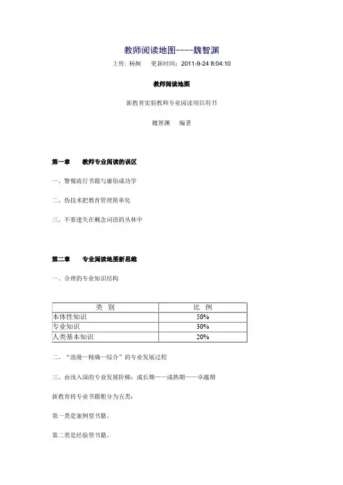 教师阅读地图----魏智渊