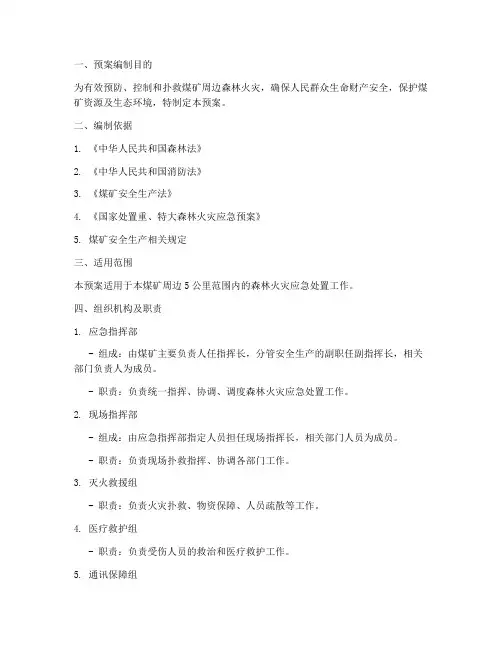 煤矿森林防火应急处置预案